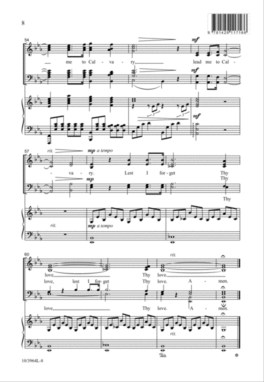 Lest I Forget Thy Love Divisi scores gallery preview page 8