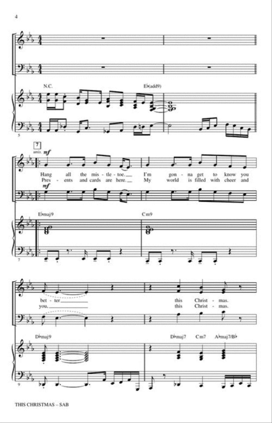 This Christmas (Key: Ab) 3-Part scores gallery preview page 5