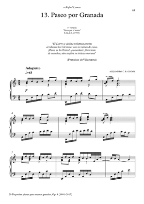 20 Piezas, Op. 4 (2017) No. 13. Paseo por Granada