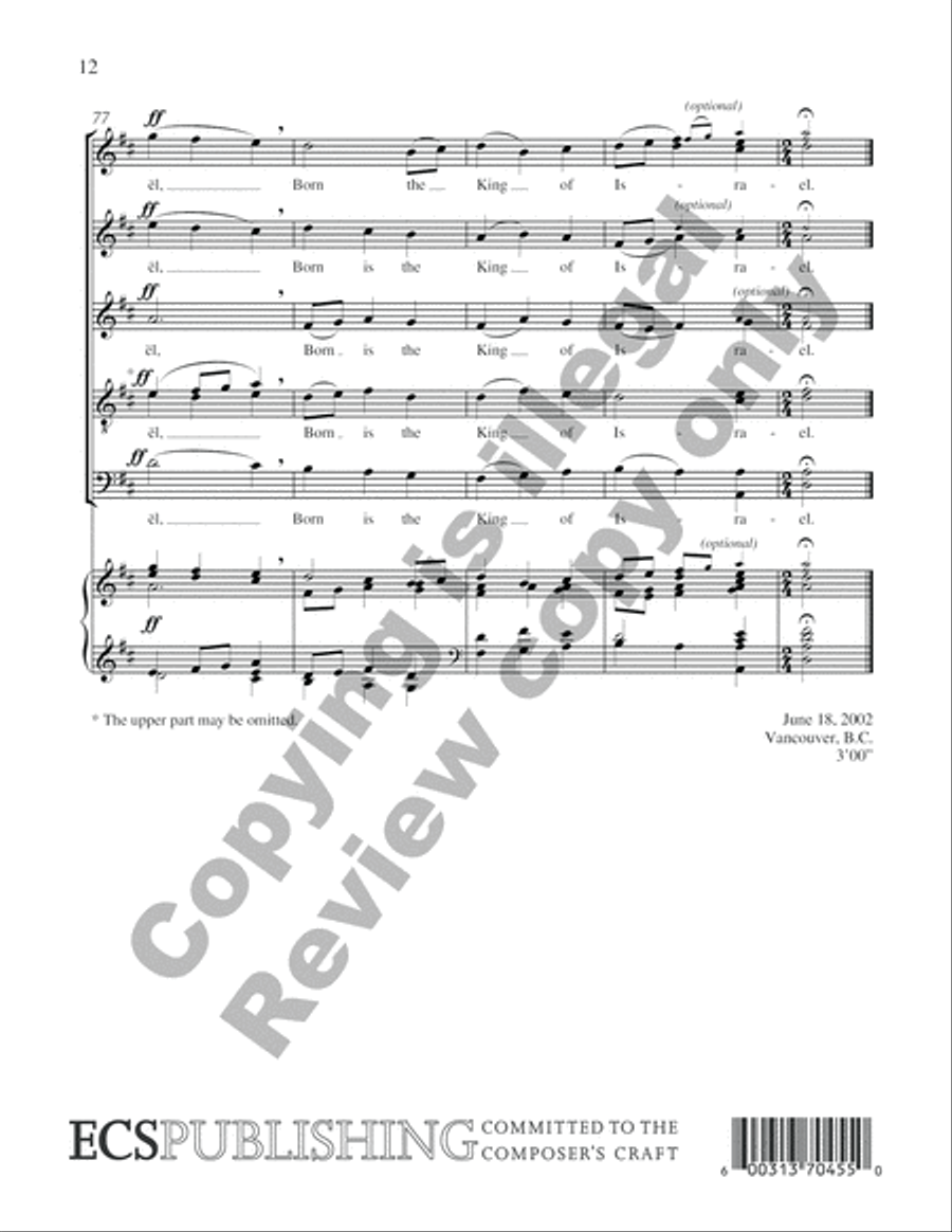 Carols of the Nativity: 5. The First Noel SSATB scores gallery preview page 14