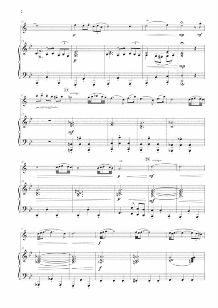 Albinoni's Adagio for Clarinet and Piano B-Flat Clarinet scores gallery preview page 3