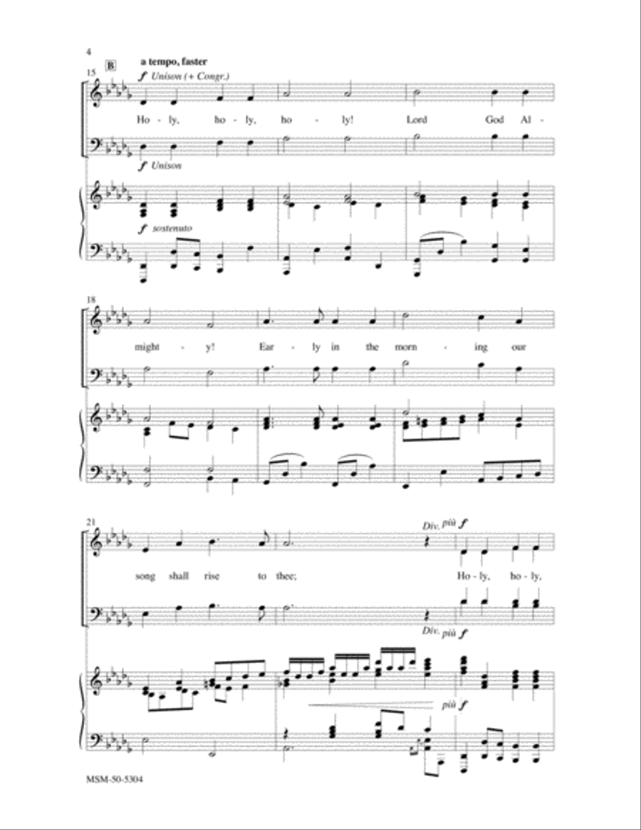 Holy, Holy, Holy Holy, Holy, Holy Divisi scores gallery preview page 4