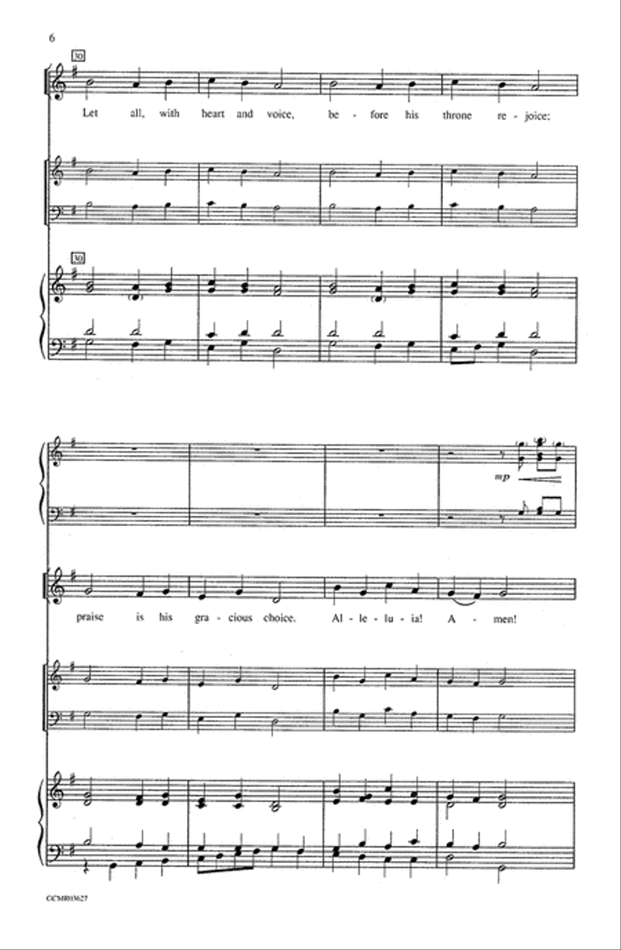 Come, Christians, Join to Sing 4-Part scores gallery preview page 6