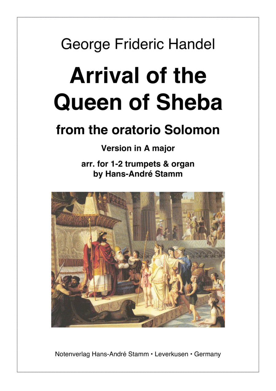 G. F. Handel - Arrival of the Queen of Sheba for 1-2 trumpets and organ Version in A Trumpet Duet scores gallery preview page 1