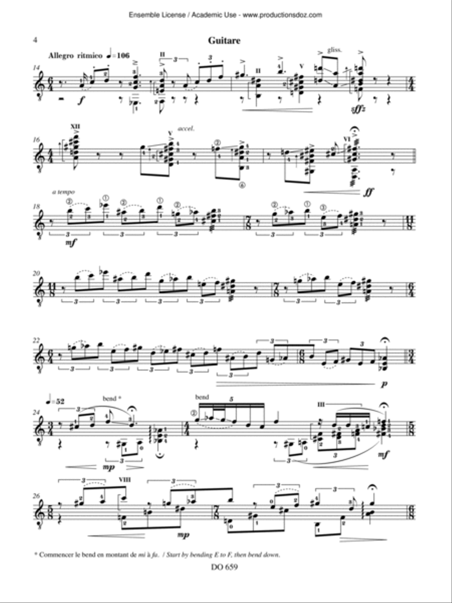 Kaleidoscope - Concerto (partie guitare) Orchestra scores gallery preview page 4