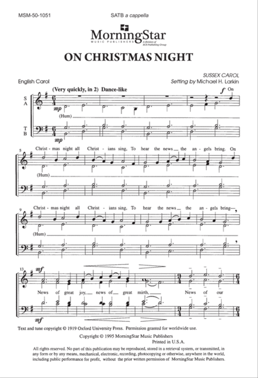 On Christmas Night Divisi scores gallery preview page 1