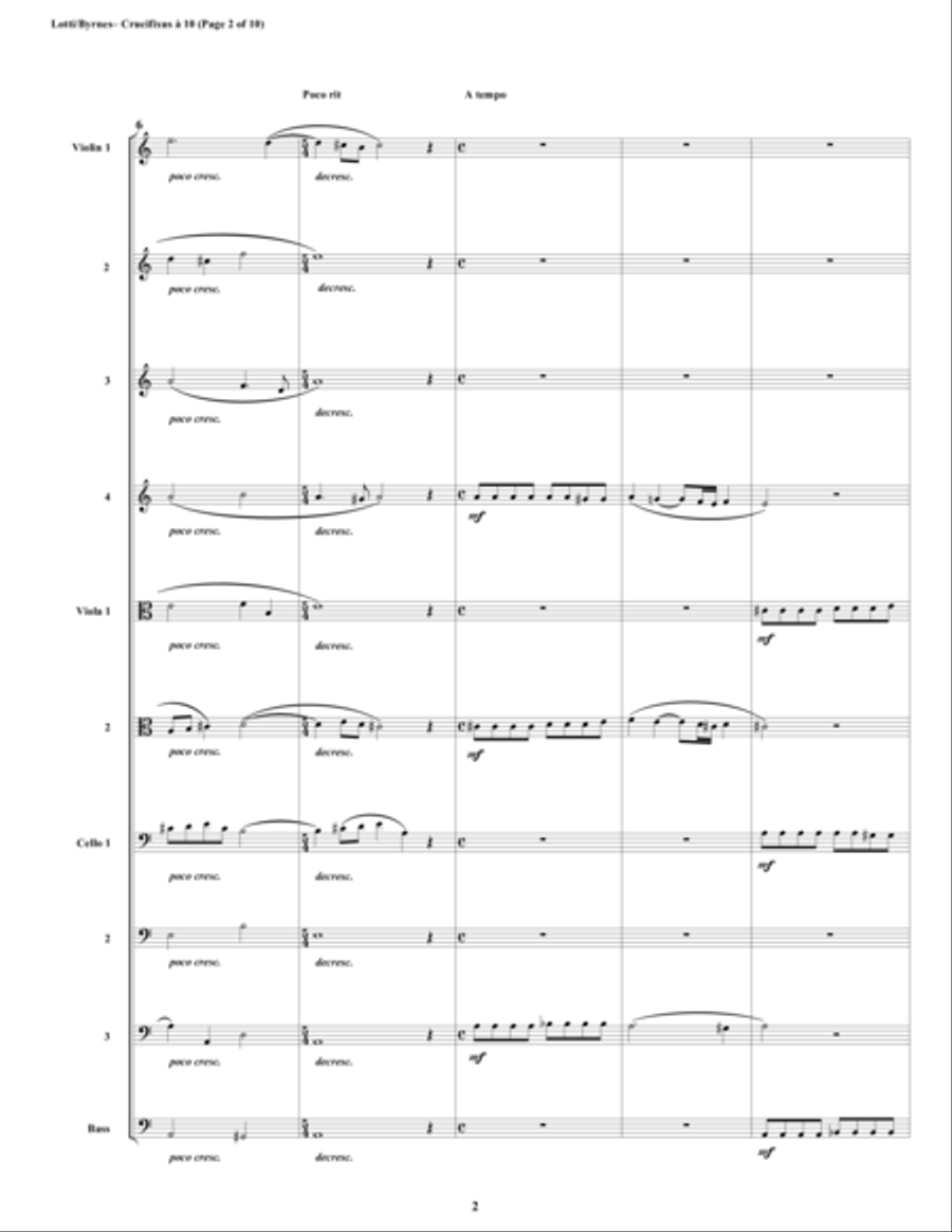 Crucifixus a 10 by Antonio Lotti (String Orchestra) String Orchestra scores gallery preview page 2