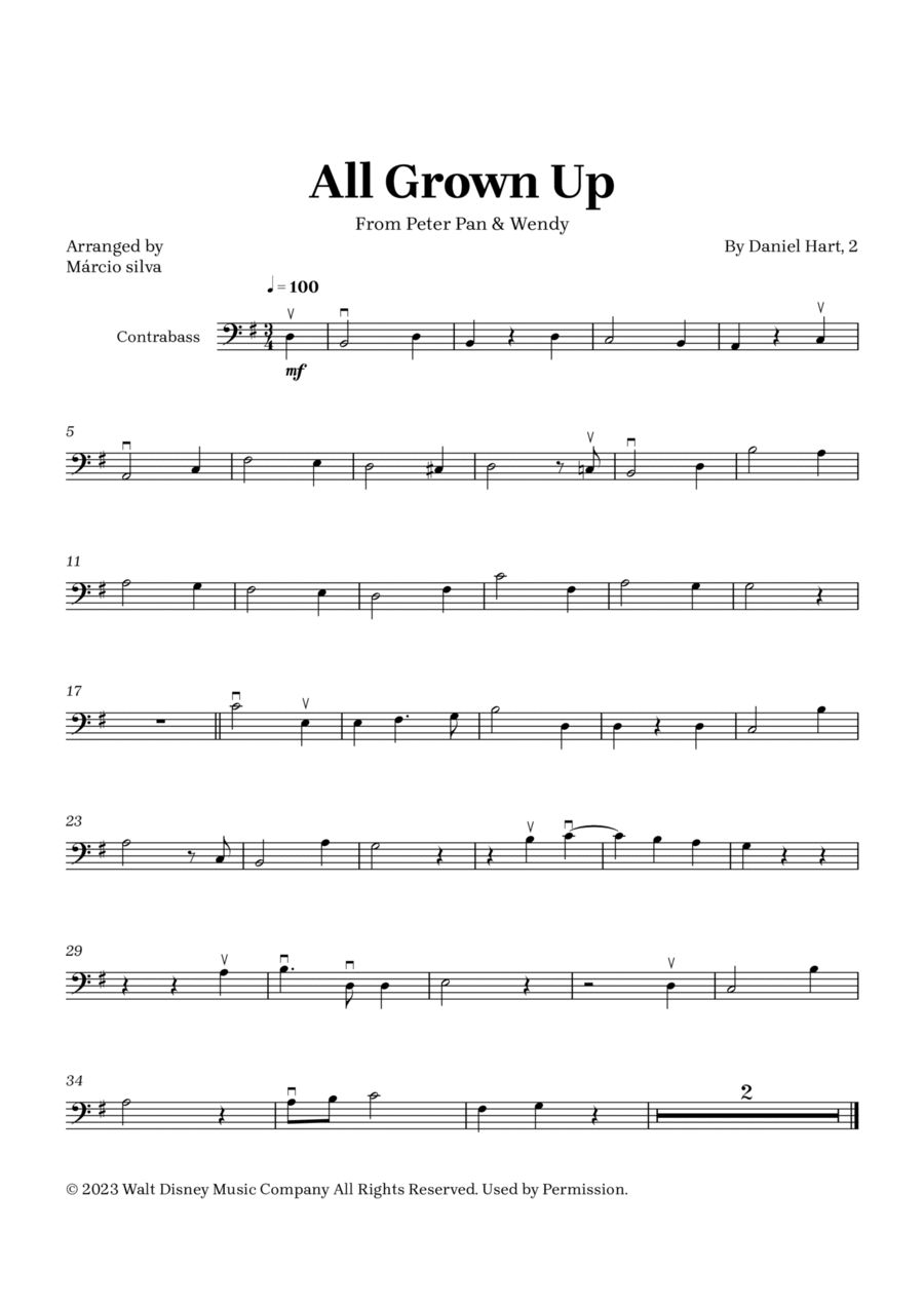 All Grown Up Double Bass scores gallery preview page 1