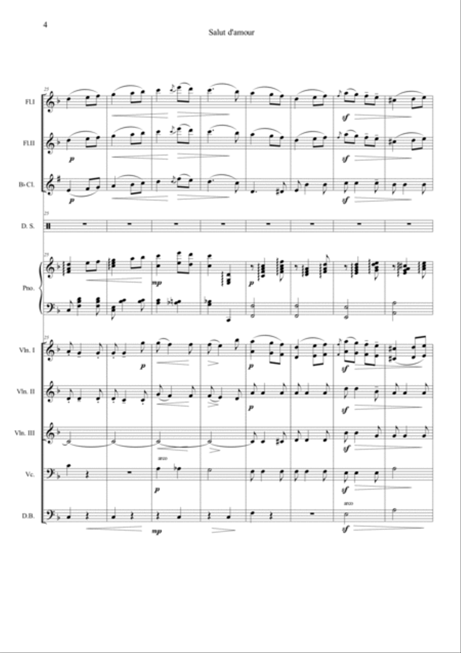 Salut d'amour Salut d'amour Orchestra scores gallery preview page 4
