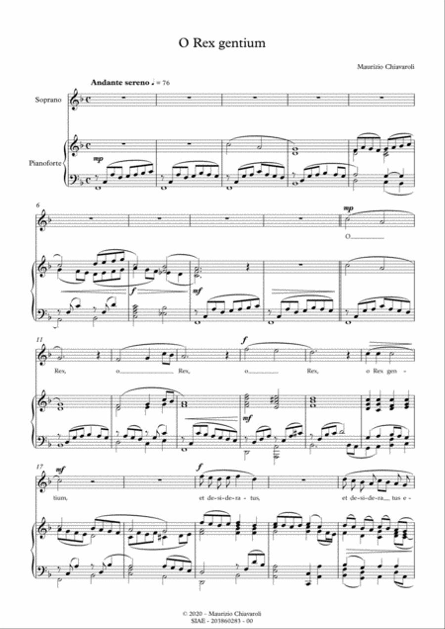 O Rex gentium High Voice scores gallery preview page 1