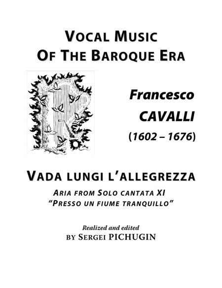 CAVALLI Francesco: Vada lungi l'allegrezza, aria from the cantata, arranged for Voice and Piano (G m image number null