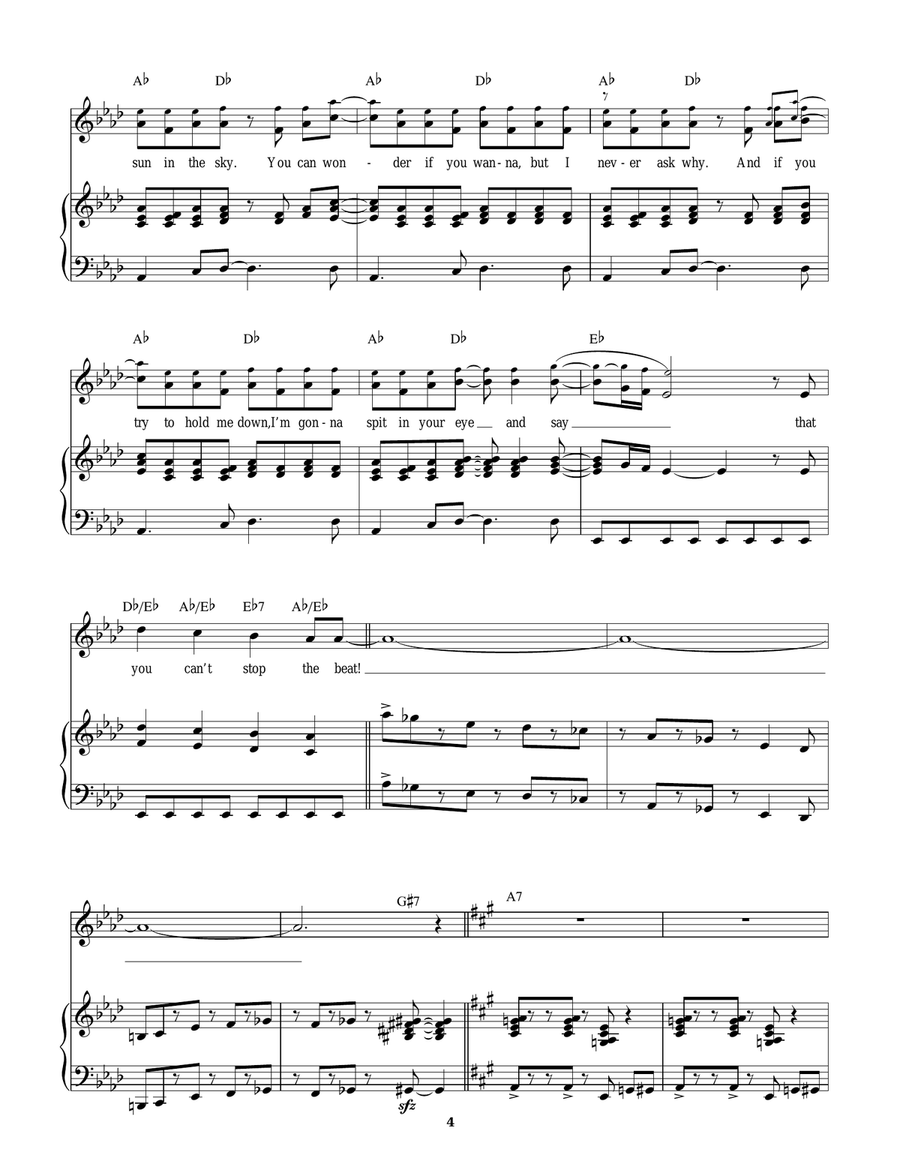 You Can't Stop The Beat You Can't Stop The Beat Guitar scores gallery preview page 4