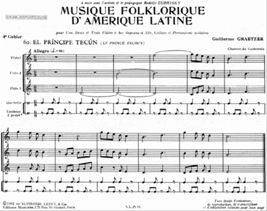 Graetzer Musique Folklorique D'amerique Latine Vol 4 Rec Gtr Perc Book Guitar scores gallery preview page 2