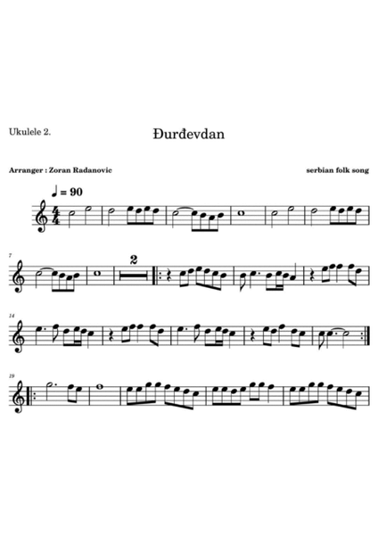 Đurđevdan - Djurdjevdan - Ederlezi - for ukulele quartet image number null