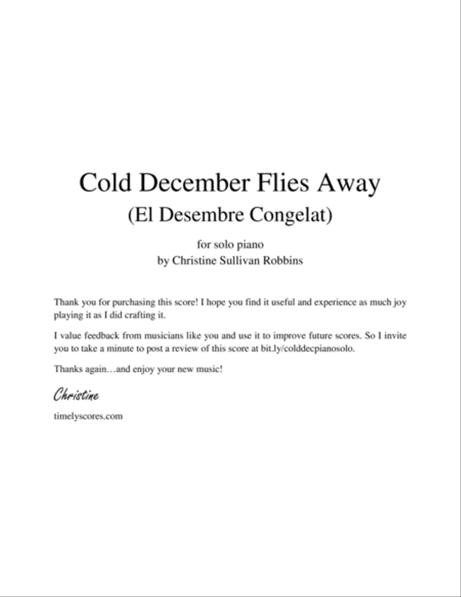 El Desembre Congelat Piano Solo scores gallery preview page 1