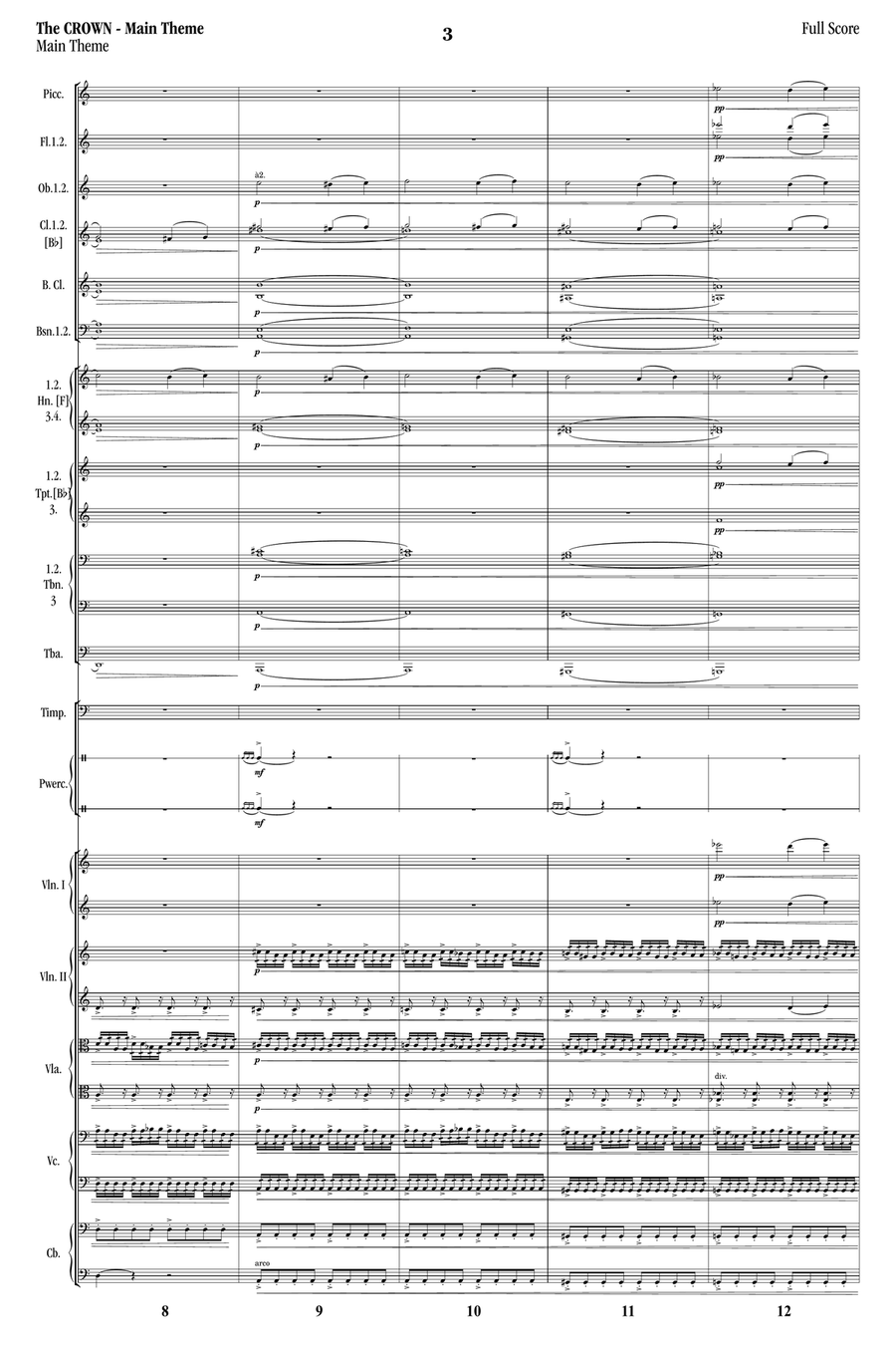 The Crown Main Theme Full Orchestra scores gallery preview page 3