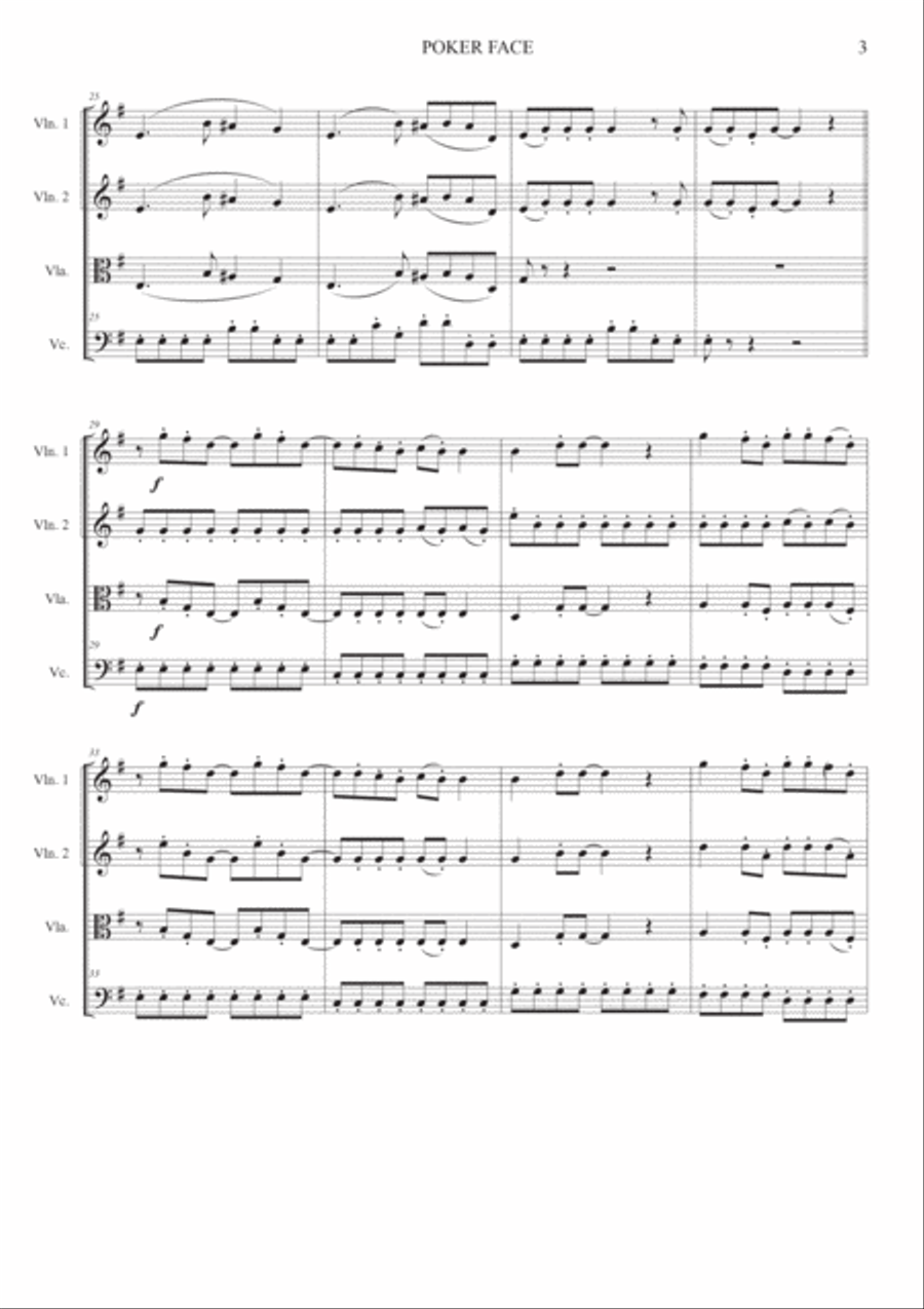 Poker Face String Trio scores gallery preview page 3