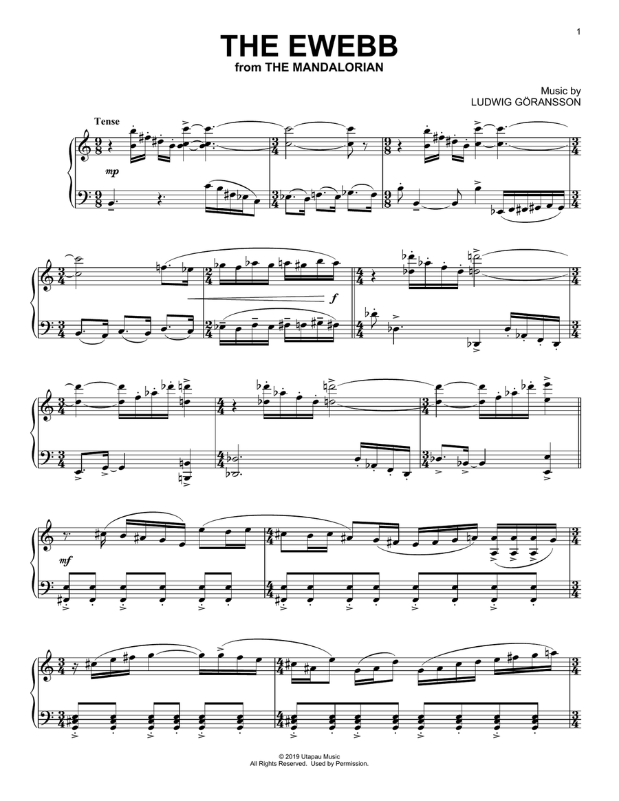 The Ewebb (from Star Wars: The Mandalorian) Piano Solo scores gallery preview page 1
