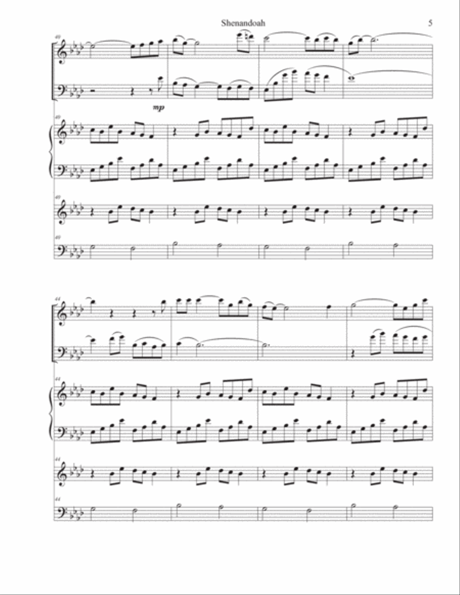 Shenandoah (for mixed chamber ensemble) Chamber Music scores gallery preview page 5