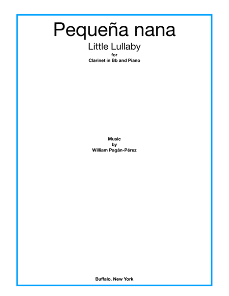 Little Lullaby (Pequeña nana) for Clarinet in Bb and Piano B-Flat Clarinet scores gallery preview page 1