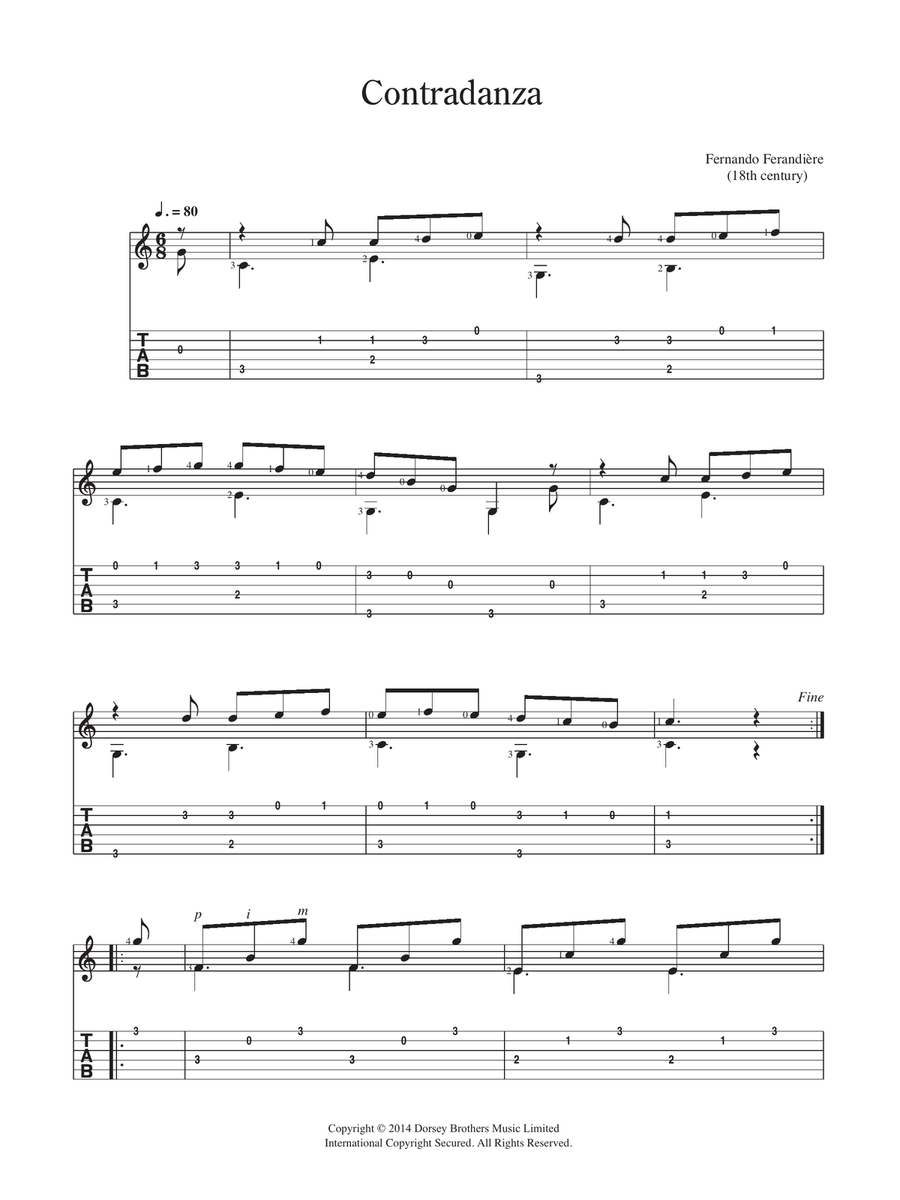 Contradanza Contradanza Acoustic Guitar scores gallery preview page 1
