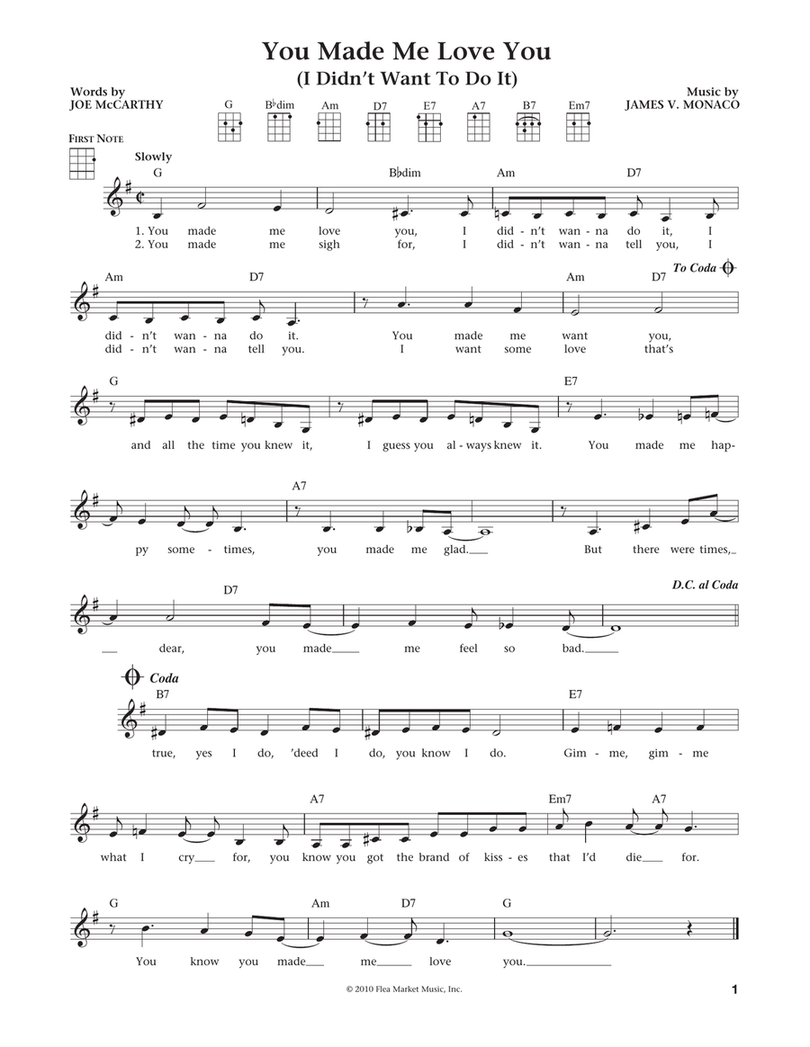 You Made Me Love You (I Didn't Want To Do It) (from The Daily Ukulele) (arr. Liz and Jim Beloff)