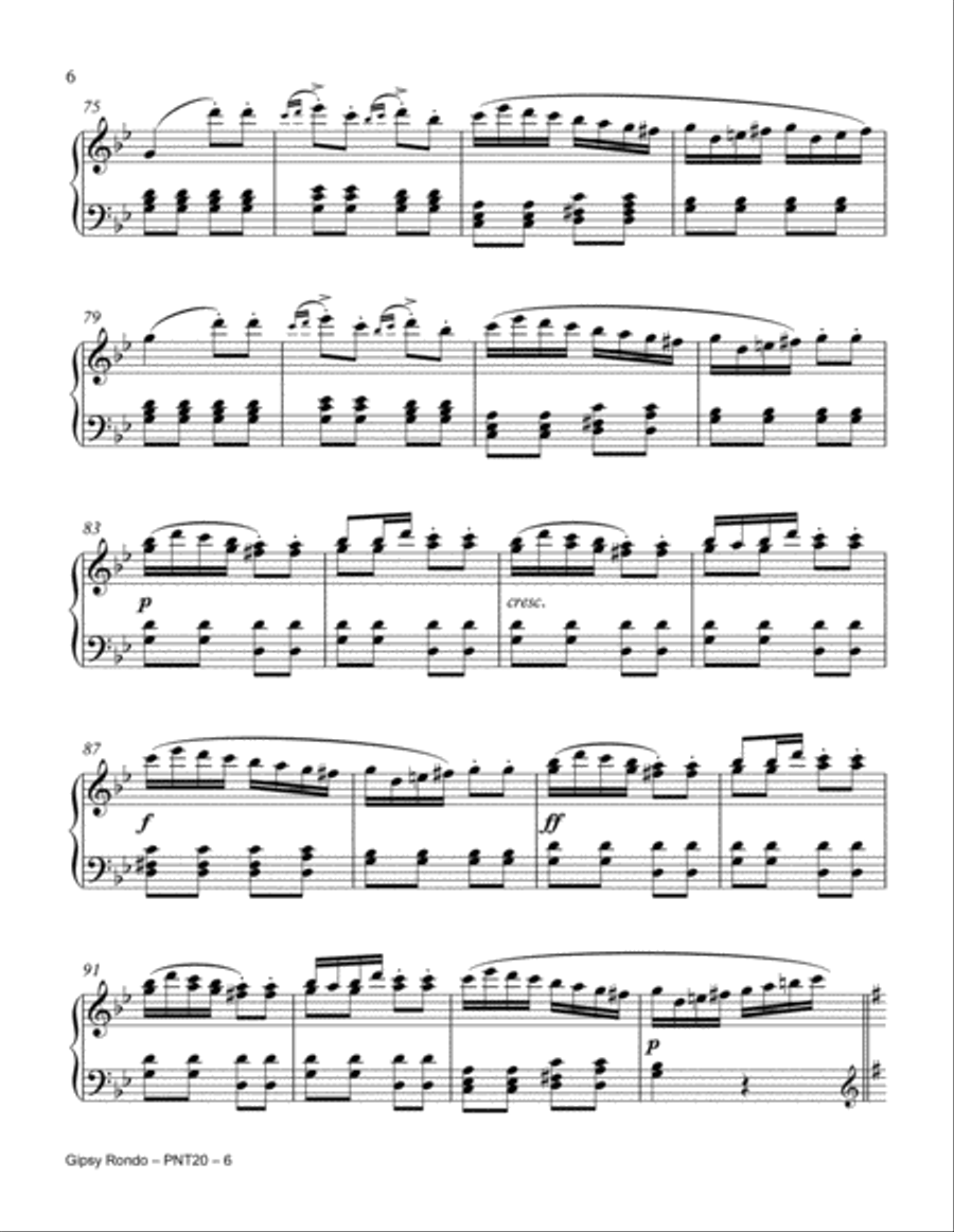Gipsy Rondo (Hungarian Rondo) Piano Solo scores gallery preview page 6