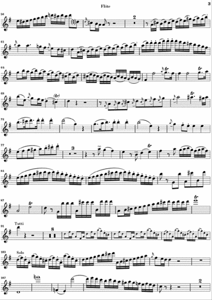 Concerto for Flute and Orchestra G major KV 313 Flute Solo scores gallery preview page 5