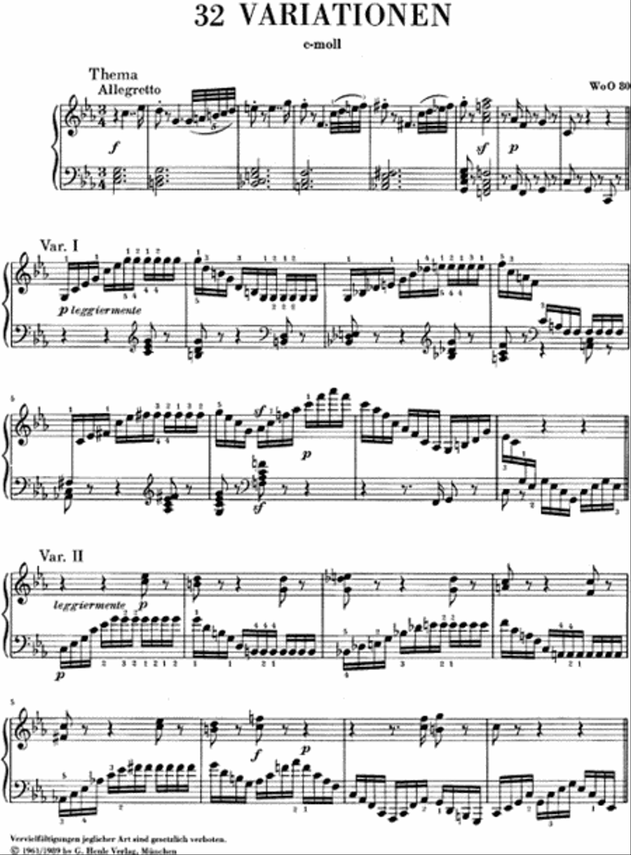 32 Variations C Minor WoO 80 Piano Solo scores gallery preview page 2