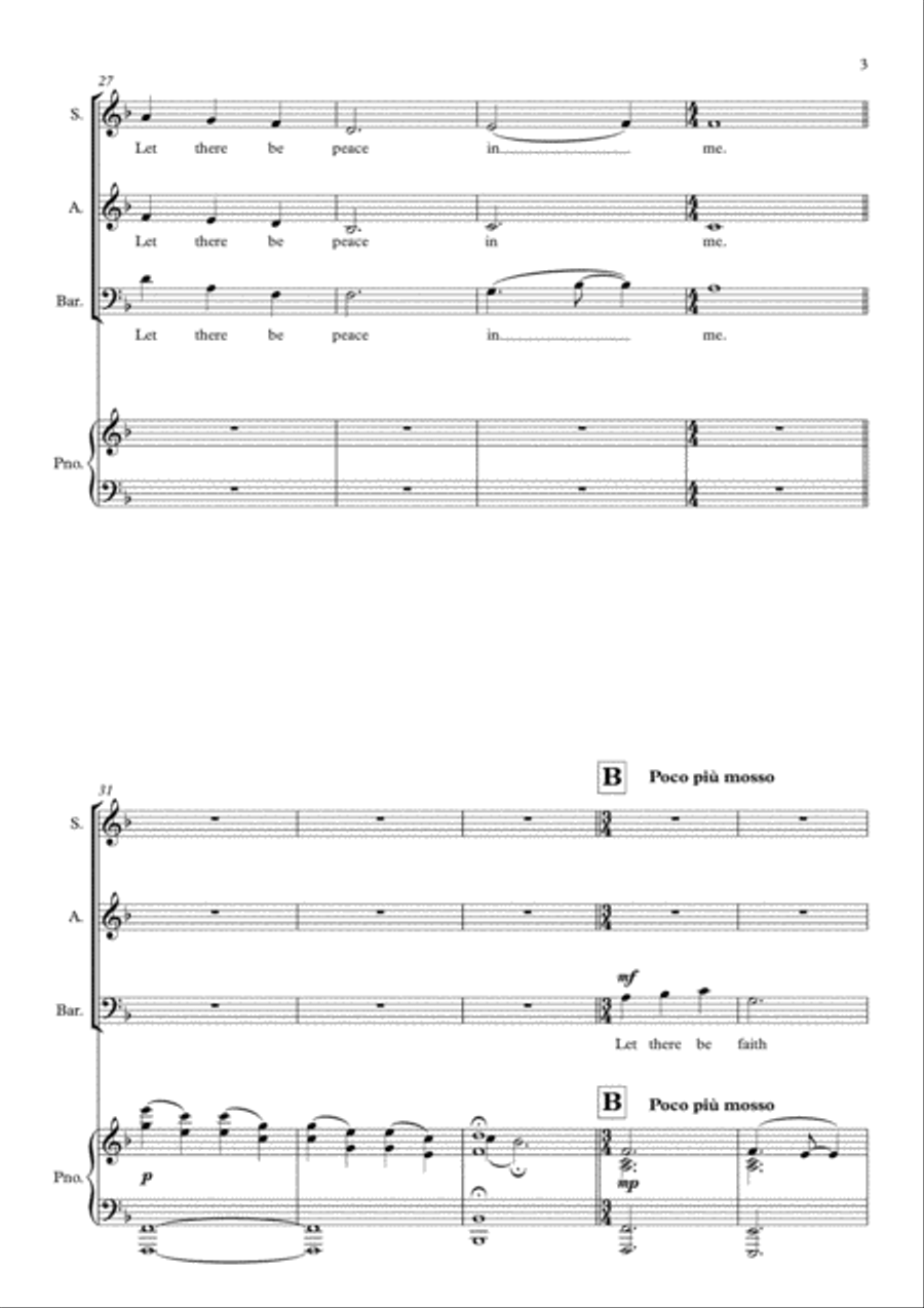 Let There Be...[Peace, Faith, Hope, Love] (for SAB Choir) 3-Part scores gallery preview page 3