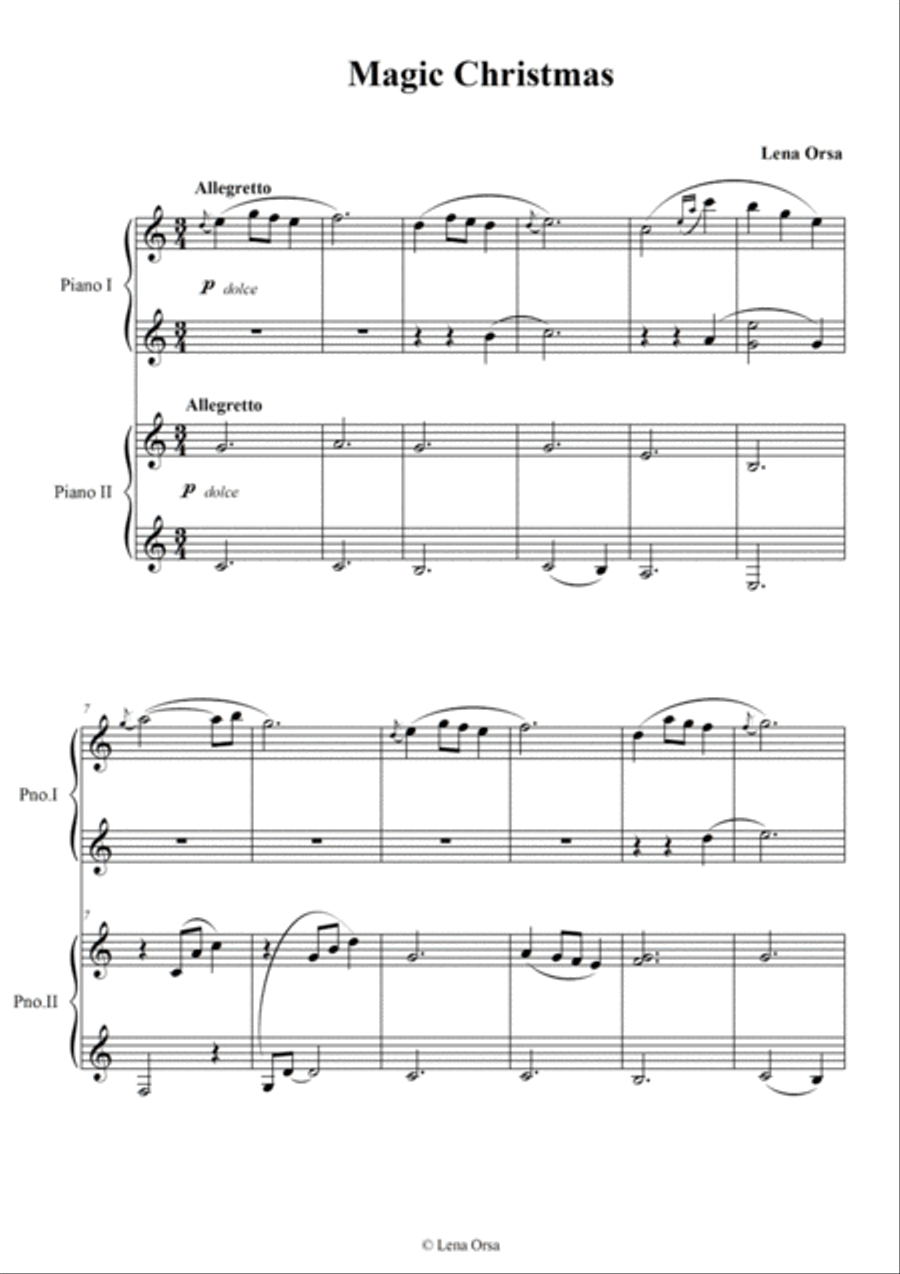 Magic Christmas for Piano 4 Hands Piano Method scores gallery preview page 2