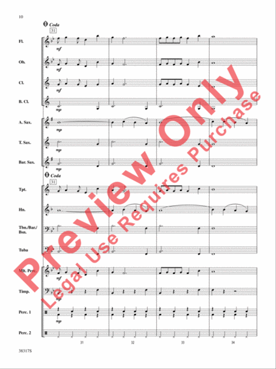 Rudolph the Red-Nosed Reindeer Concert Band scores gallery preview page 10