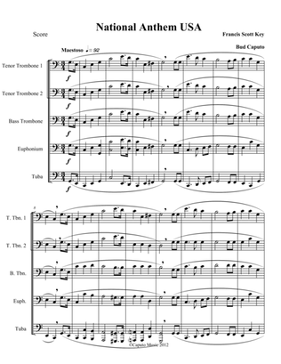 Low Brass-National Anthem USA and Trio National Emblem-Score