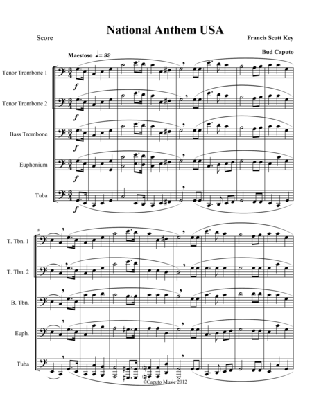 Low Brass-National Anthem USA and Trio National Emblem-Score image number null