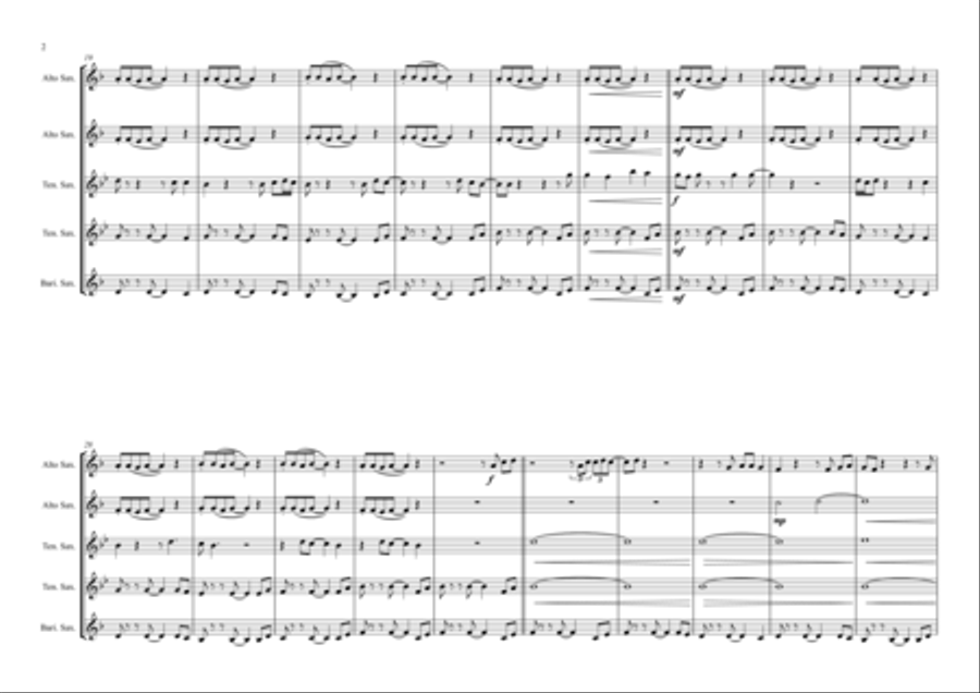 Stand By Me Saxophone Quintet scores gallery preview page 2
