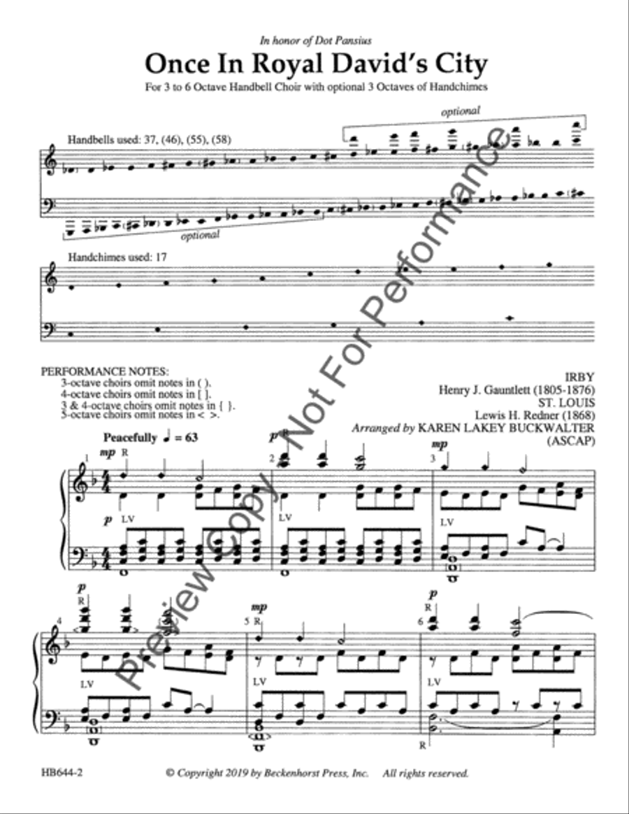 Once In Royal David's City - Buckwalter 5-Octaves scores gallery preview page 3