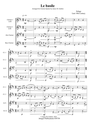 Solage: Le basile for Clarinet Quartet