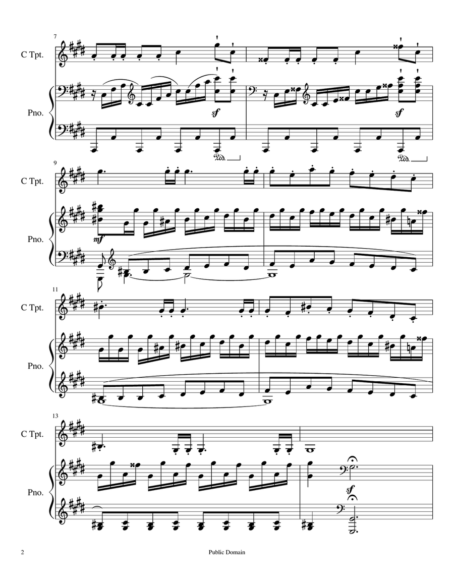 Beethoven Moonlight Sonata 3rd Movement - A Duet For Trumpet And Piano Large Ensemble scores gallery preview page 3