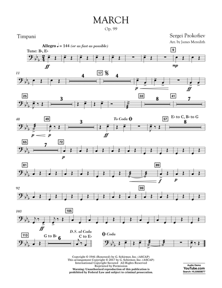 March, Op. 99 - Timpani