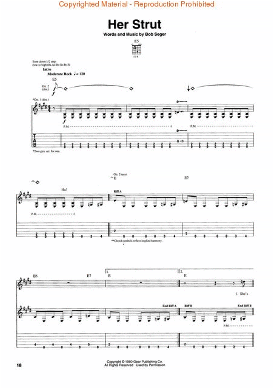 Bob Seger & the Silver Bullet Band - Greatest Hits 2 Electric Guitar scores gallery preview page 4