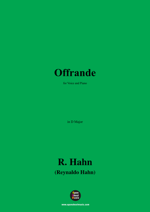 R. Hahn-Offrande,in D Major