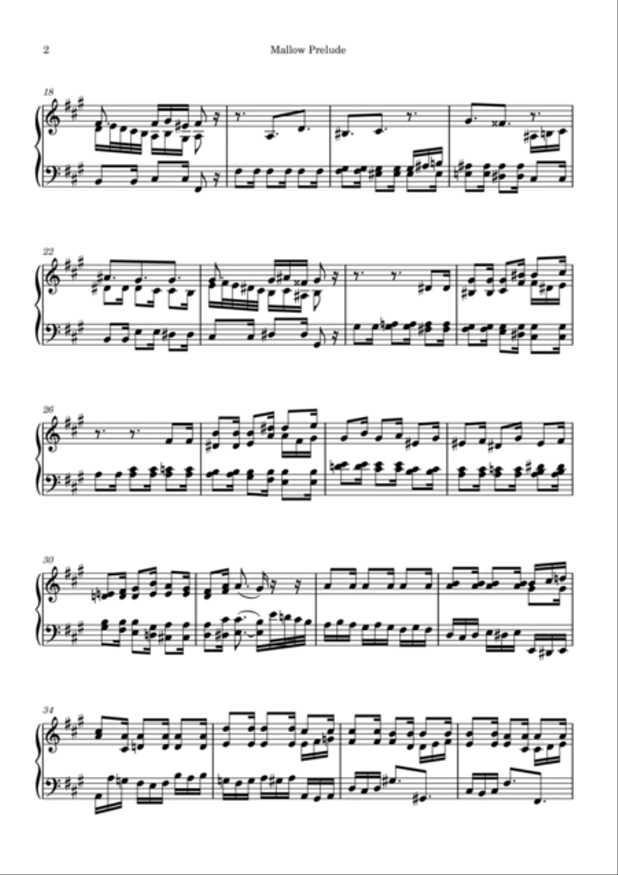 Mallow Prelude & Fugue Piano Solo scores gallery preview page 2