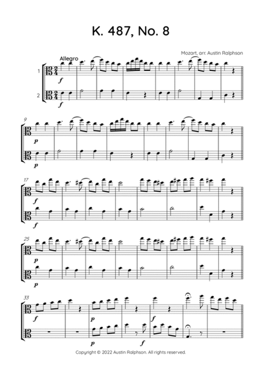 Mozart K. 487 No. 8 - viola duet image number null