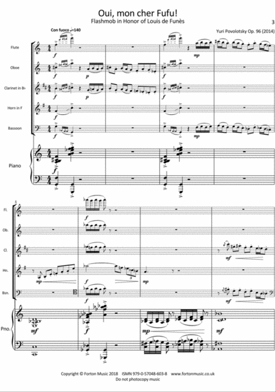 Oui, Mon Cher Fufu! Woodwind Quintet scores gallery preview page 2