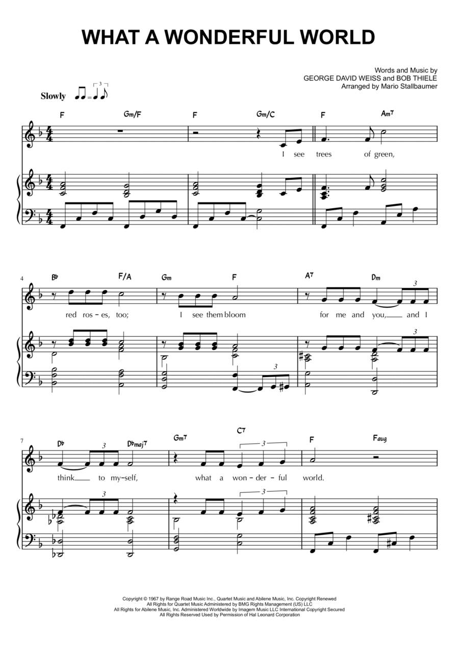 What A Wonderful World Voice scores gallery preview page 1