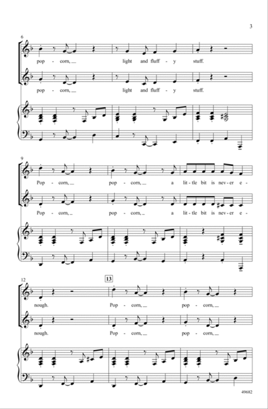 Popcorn Popcorn Choir scores gallery preview page 2