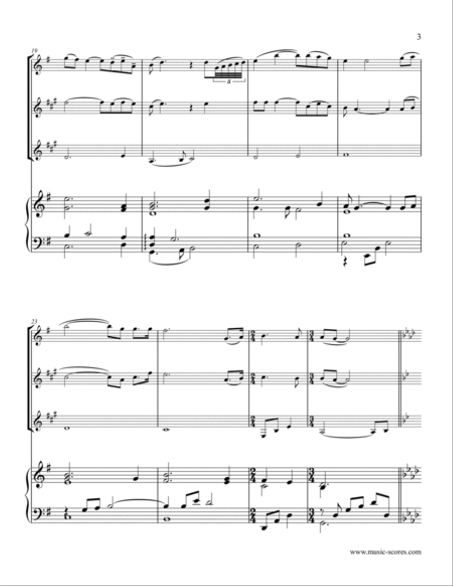Shenandoah - Flute, Clarinet, Bass Clarinet and Piano Bass Clarinet scores gallery preview page 3