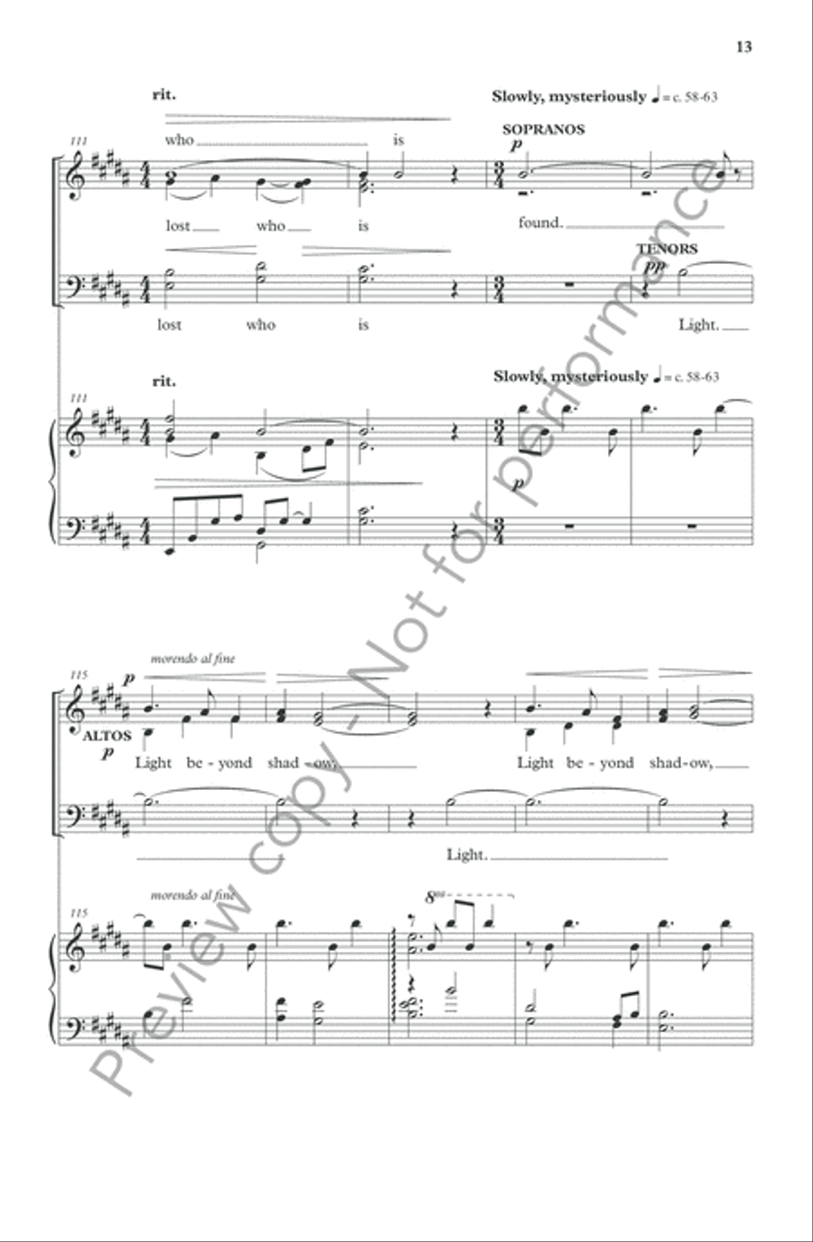 Light Beyond Shadow 4-Part scores gallery preview page 13