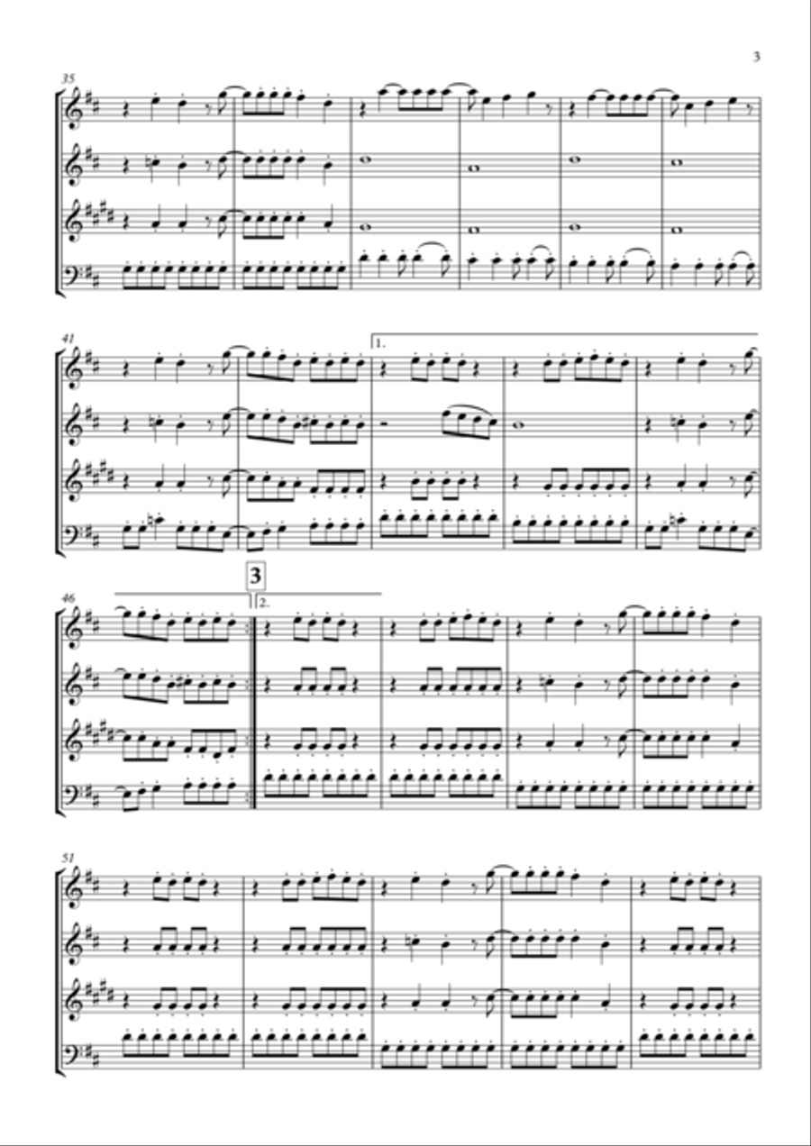 Mamma Mia Woodwind Quartet scores gallery preview page 4