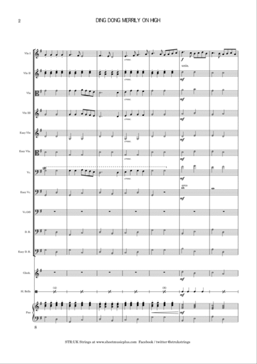 Ding Dong Merrily On High (STR:UK String Orchestra) String Orchestra scores gallery preview page 3